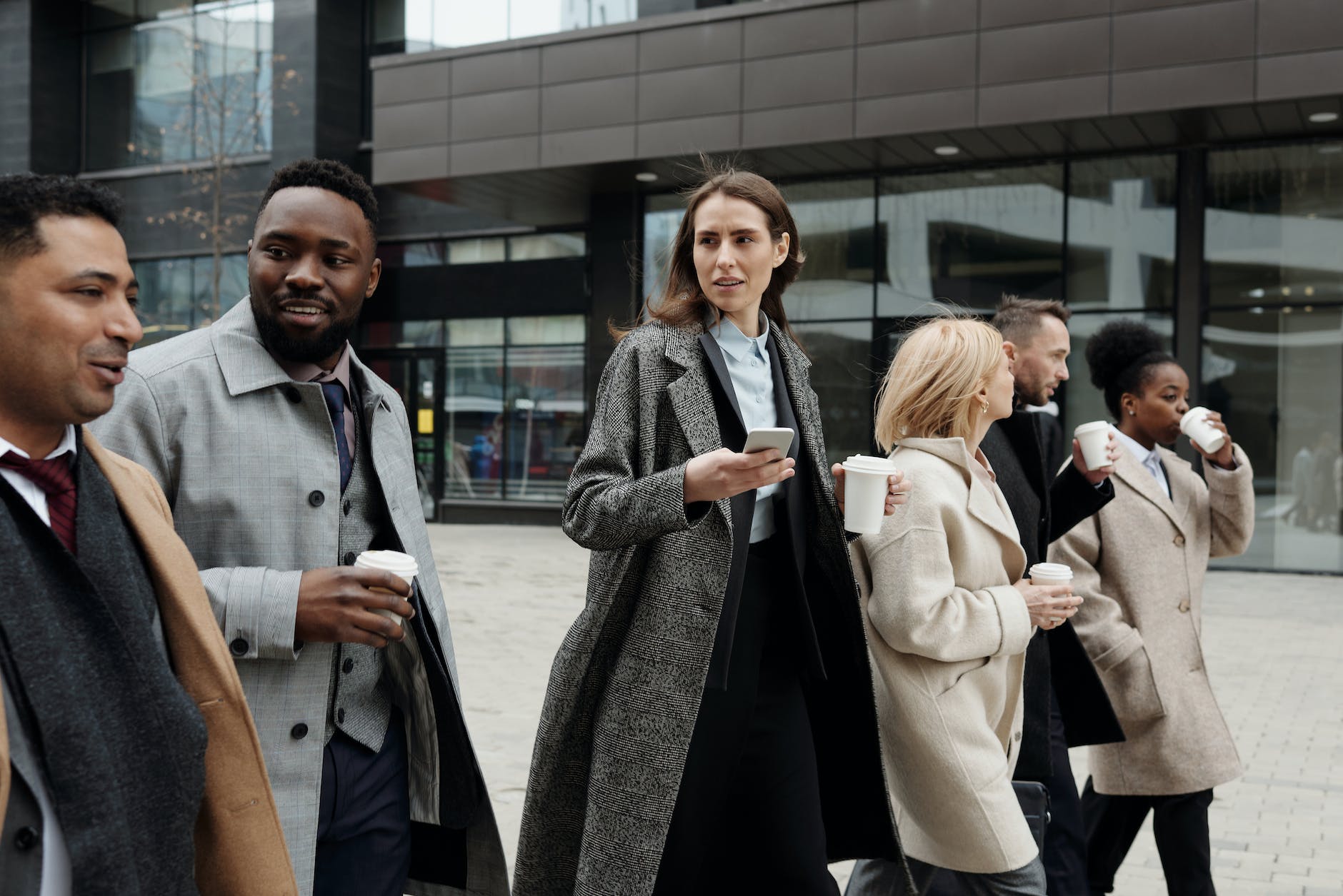 coworkers taking a coffee break